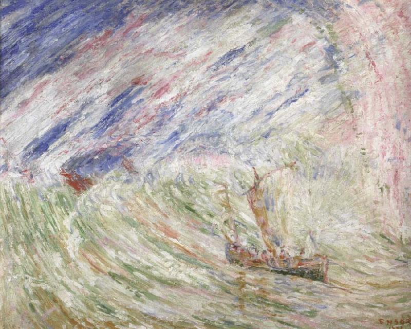 James Ensor Christ Calming the Storm France oil painting art